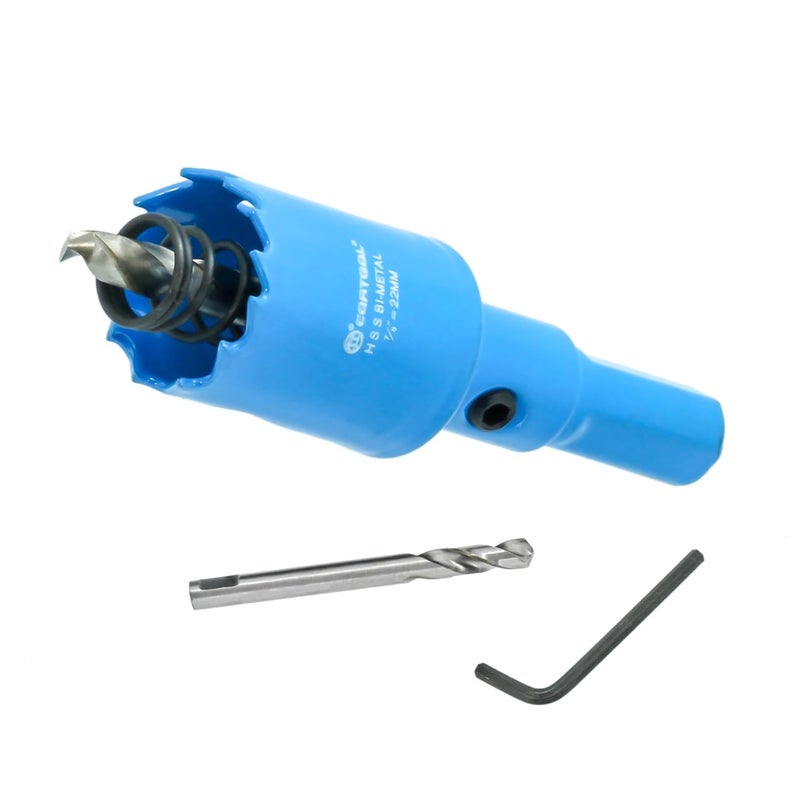 Cortool 7/8 Inch Hole Saw with Arbor for Metal and Wood Cutting, Bi-Metal Hole Cutter, 7/8" Hole Saw Kit for Drywall, Wood, PVC Boards, Fiberglass and Vent Pipes - Image 1